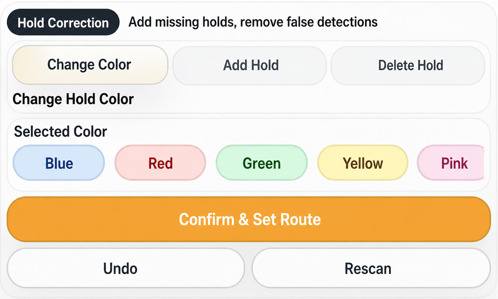 Before screenshot showing one-by-one hold add and delete controls.
